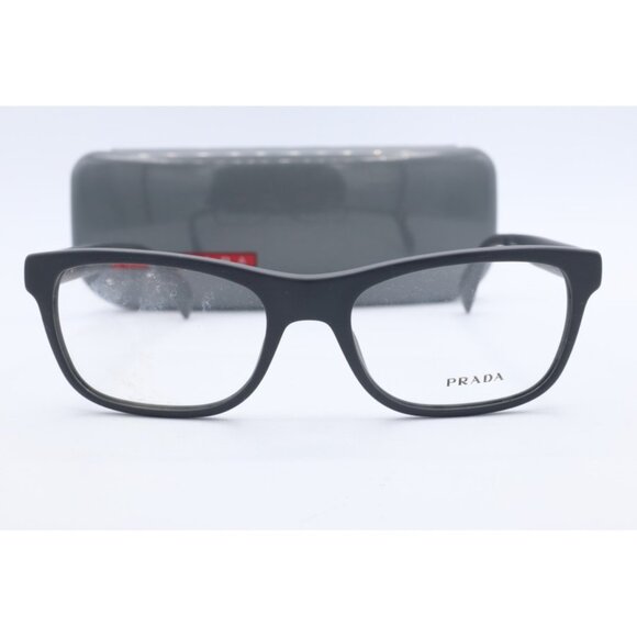 New Prada VPR 19P TV4-1O1 Matte Black Square Eyeglasses Clear Lenses 53mm - Picture 3 of 7